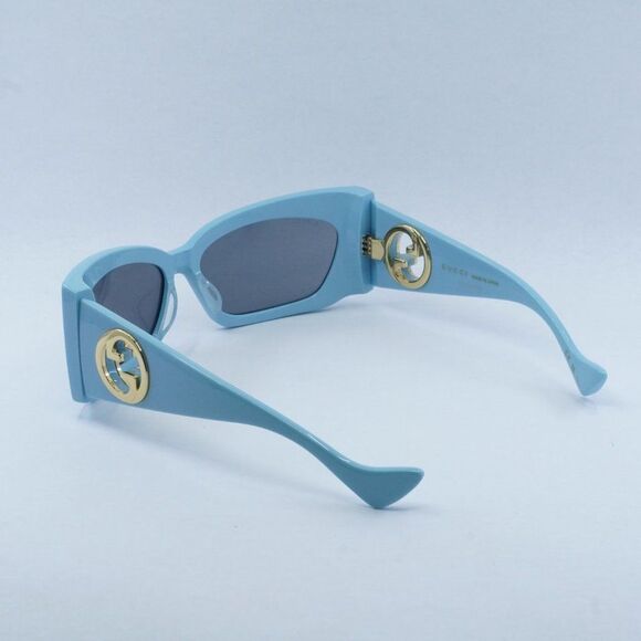 NEW GUCCI GG1412S 005 LIGHT BLUE /SILVER MIRROR SUNGLASSES - Picture 10 of 11